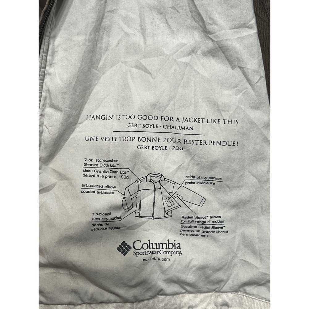 Columbia Granite Cloth Lite Workwear Jacket Brown Womens XL Full Zip Utility - Picture 10 of 11